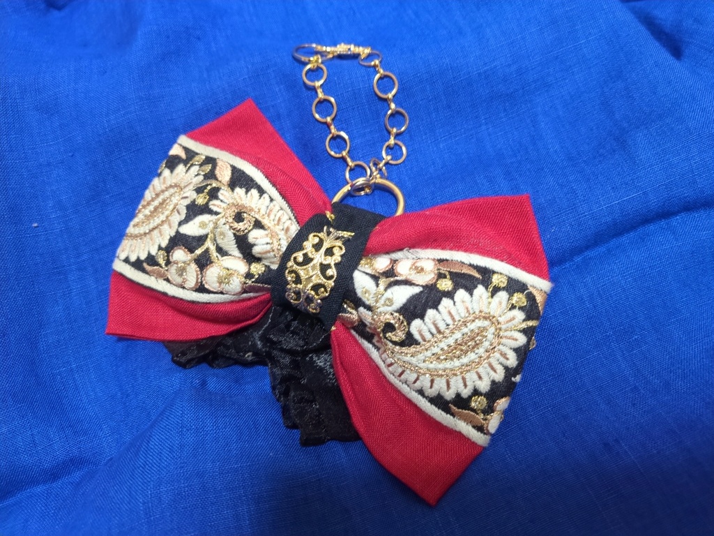 文久土佐組イメージリボンバレッタ&リボンバッグチャーム