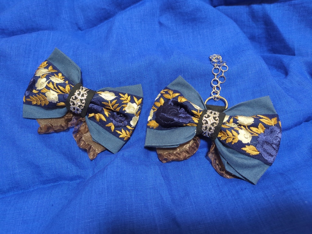 文久土佐組イメージリボンバレッタ&リボンバッグチャーム
