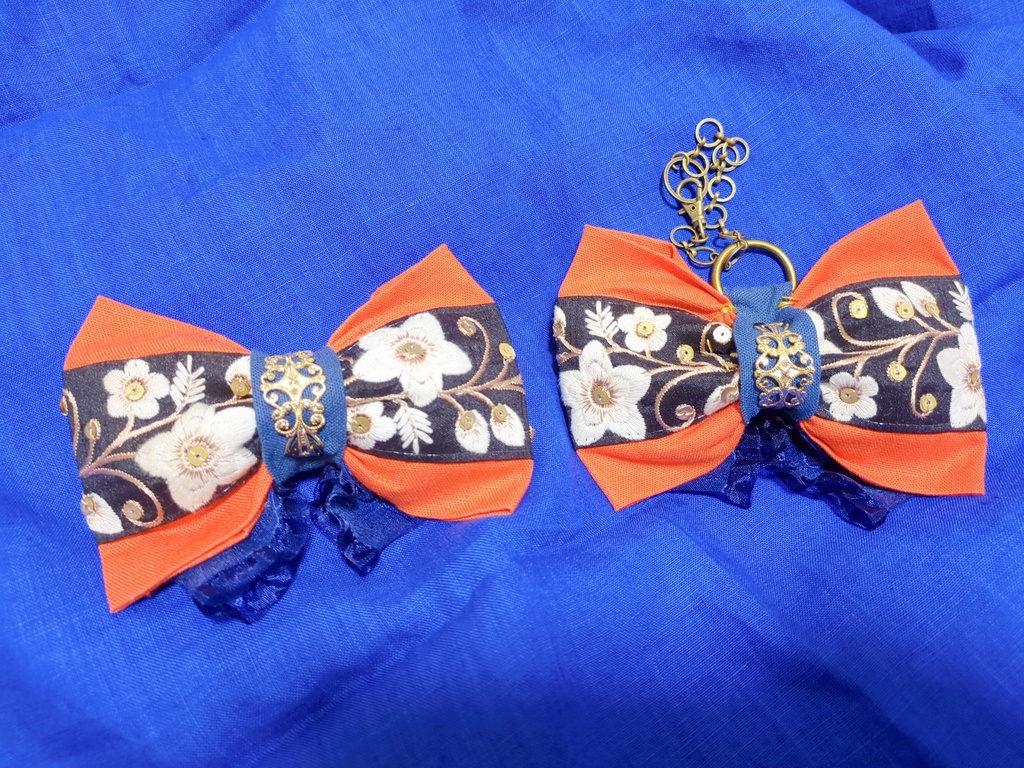 文久土佐組イメージリボンバレッタ&リボンバッグチャーム
