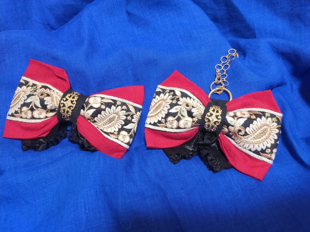文久土佐組イメージリボンバレッタ&リボンバッグチャーム