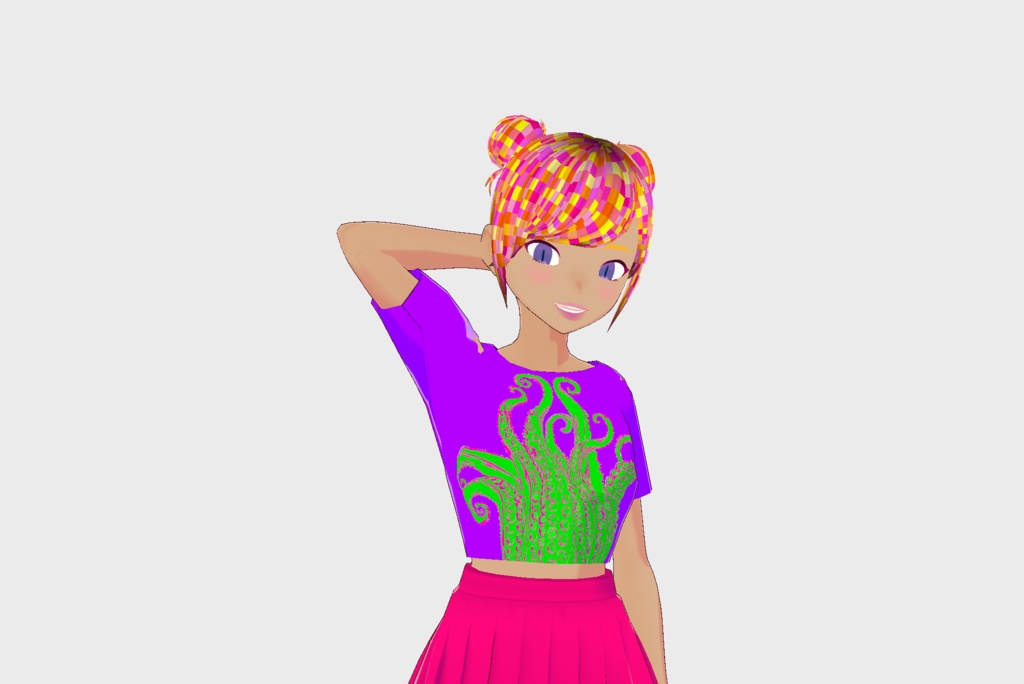 Pixelated Octopus Crop Top