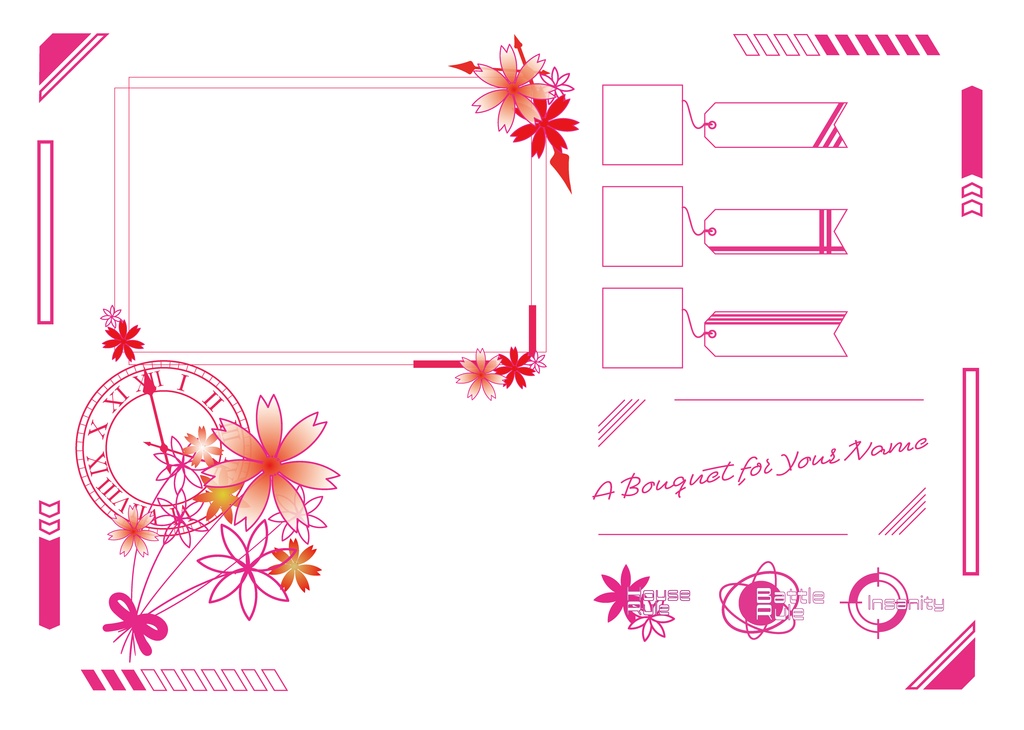 【ココフォリア】TRPG用素材「時計と花」