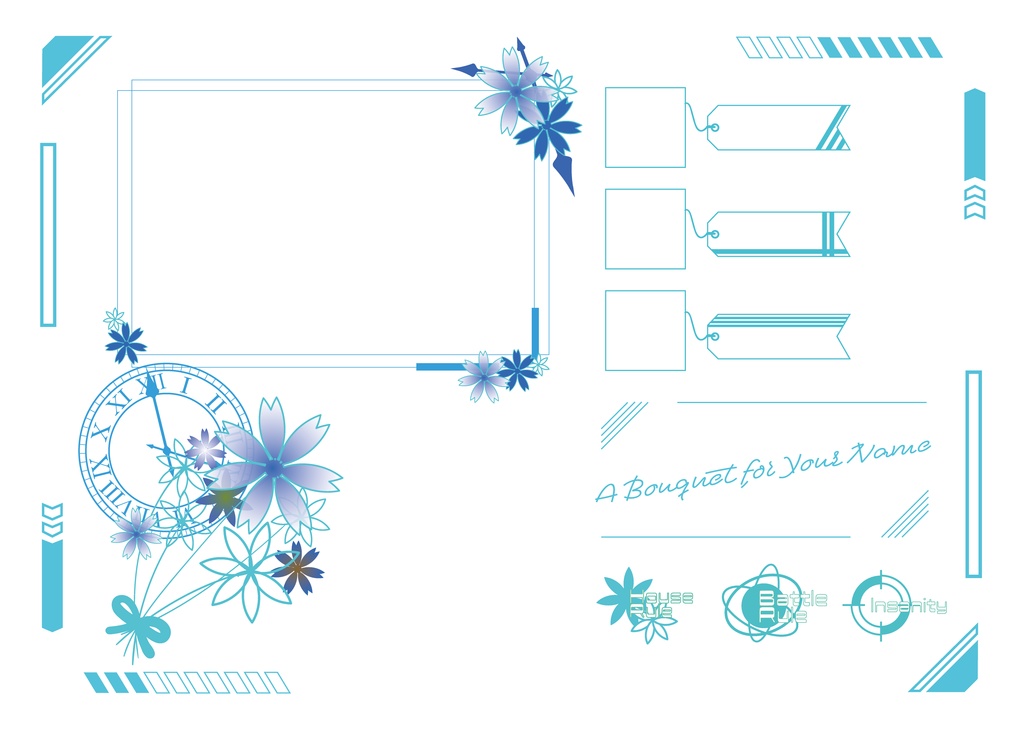 【ココフォリア】TRPG用素材「時計と花」