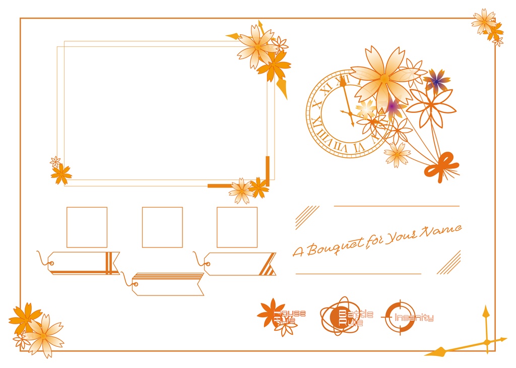 【ココフォリア】TRPG用素材「時計と花」