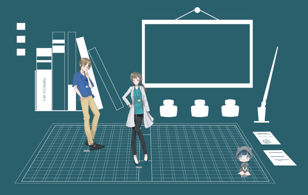 【ココフォリア】TRPG用素材「つくえの上の探索者」