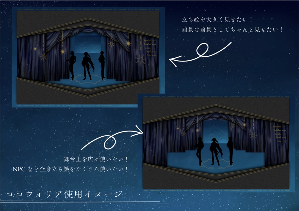 【ココフォリア】TRPG用素材「星降る舞台の探索者」