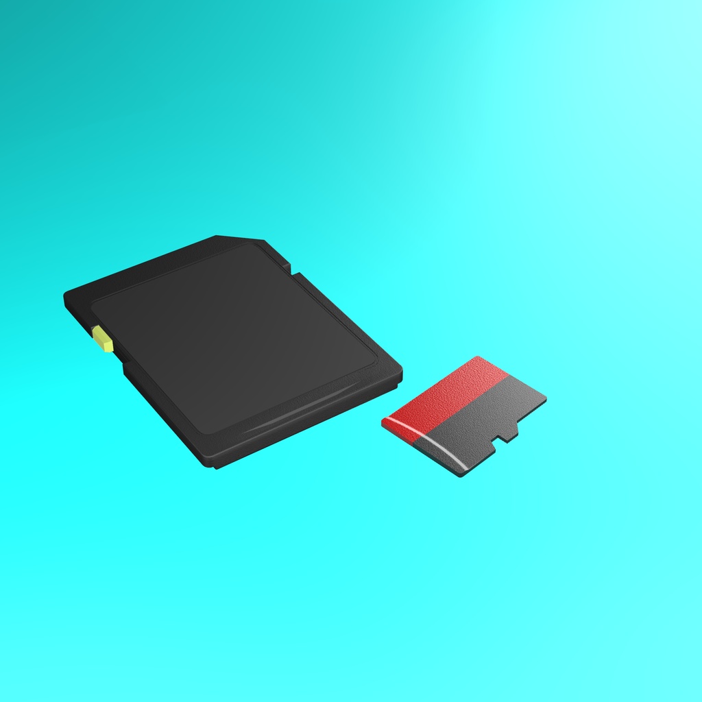 SDカード、Micro SDカード3Dモデルセット