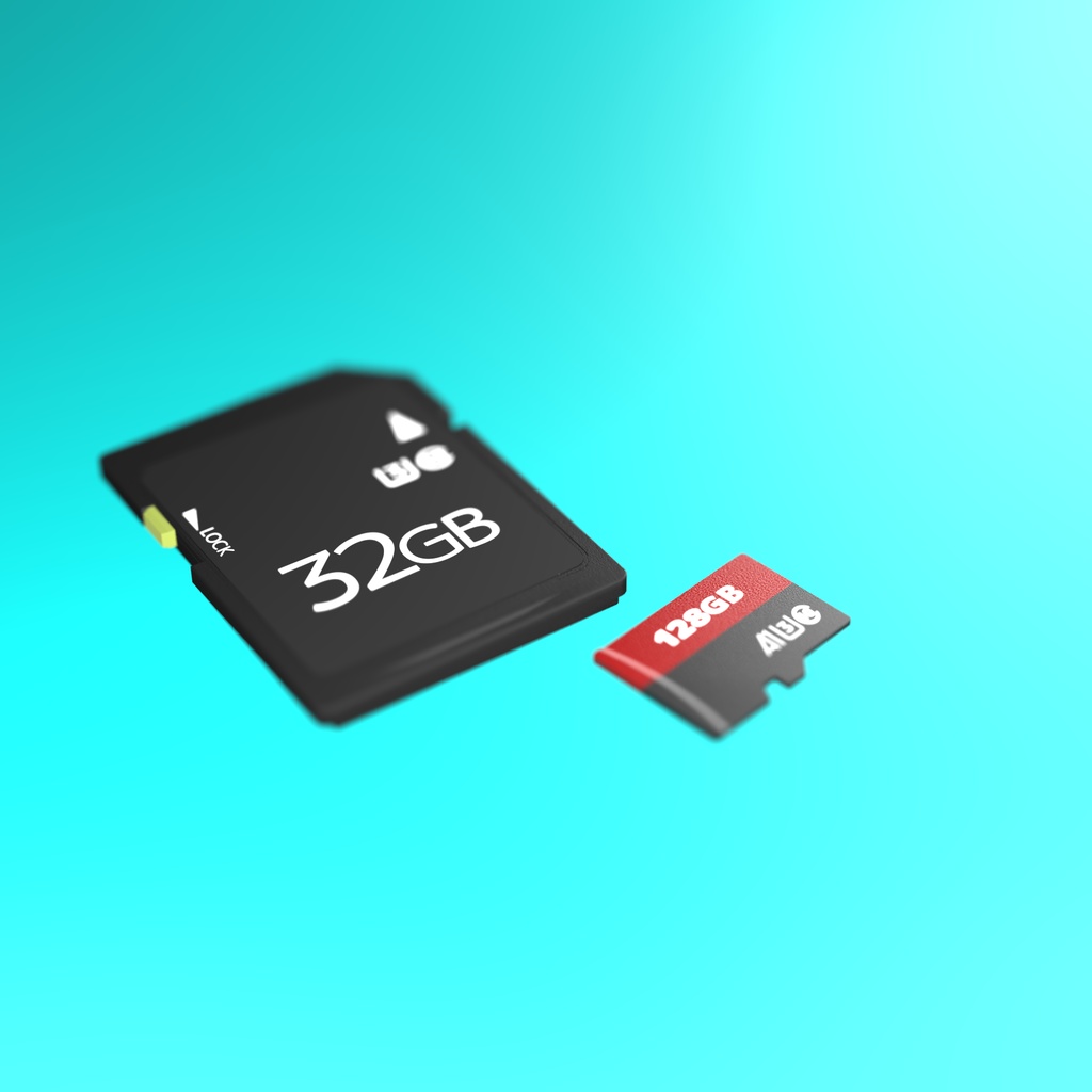 SDカード、Micro SDカード3Dモデルセット