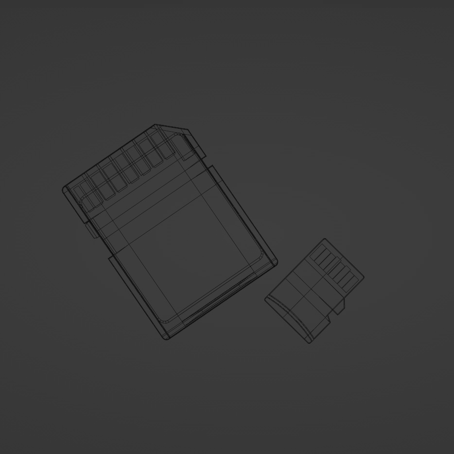 SDカード、Micro SDカード3Dモデルセット