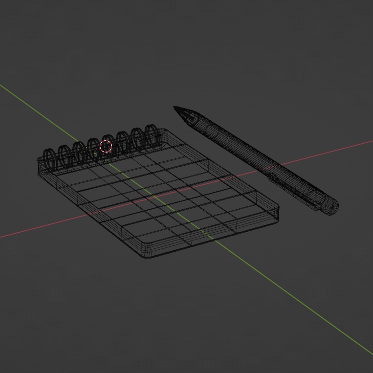 メモ帳とボールペン【3Dモデル】