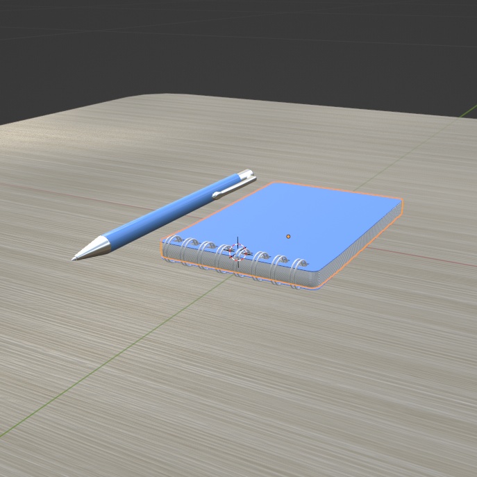 メモ帳とボールペン【3Dモデル】