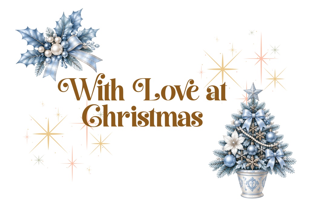 【デジタルカード6枚セット】Merry Christmas|ブルー&ゴールド|LINE・メールで送れる上品なクリスマスカード