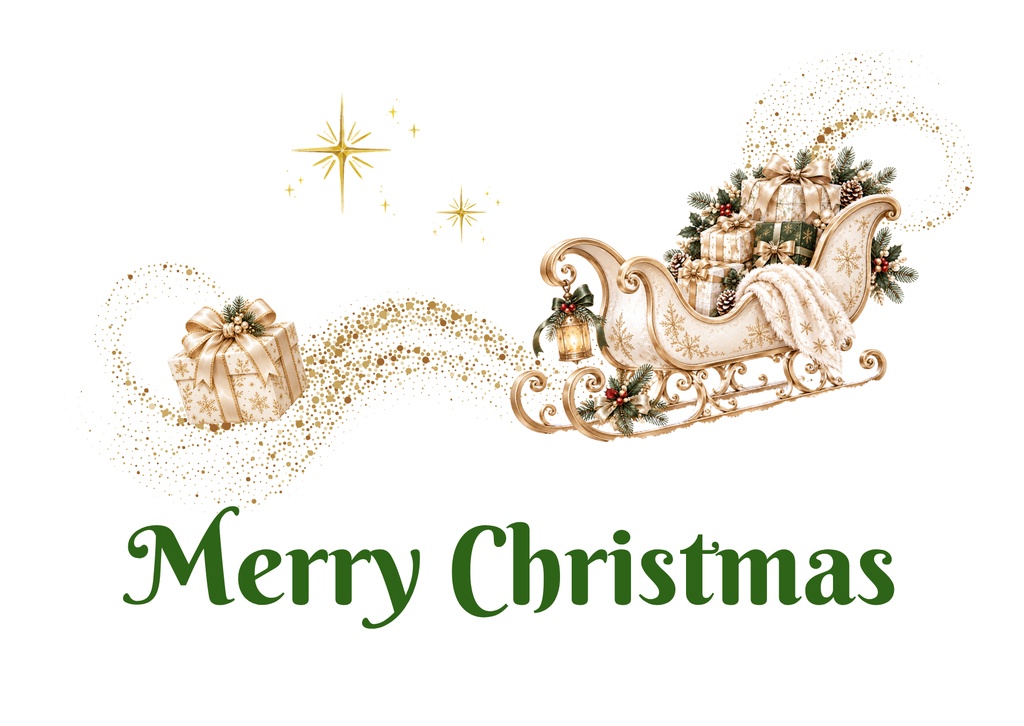 【デジタルカード6枚セット】Merry Christmas|ホワイト&ゴールド|LINE・メールで送れる上品なクリスマスカード