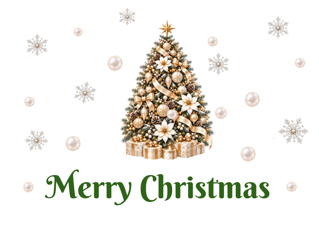 【デジタルカード6枚セット】Merry Christmas|ホワイト&ゴールド|LINE・メールで送れる上品なクリスマスカード