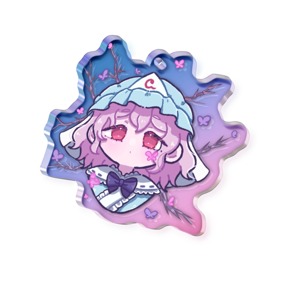 東方Project 西行寺幽々子 オーロラアクリルキーホルダー 50 × 50mm