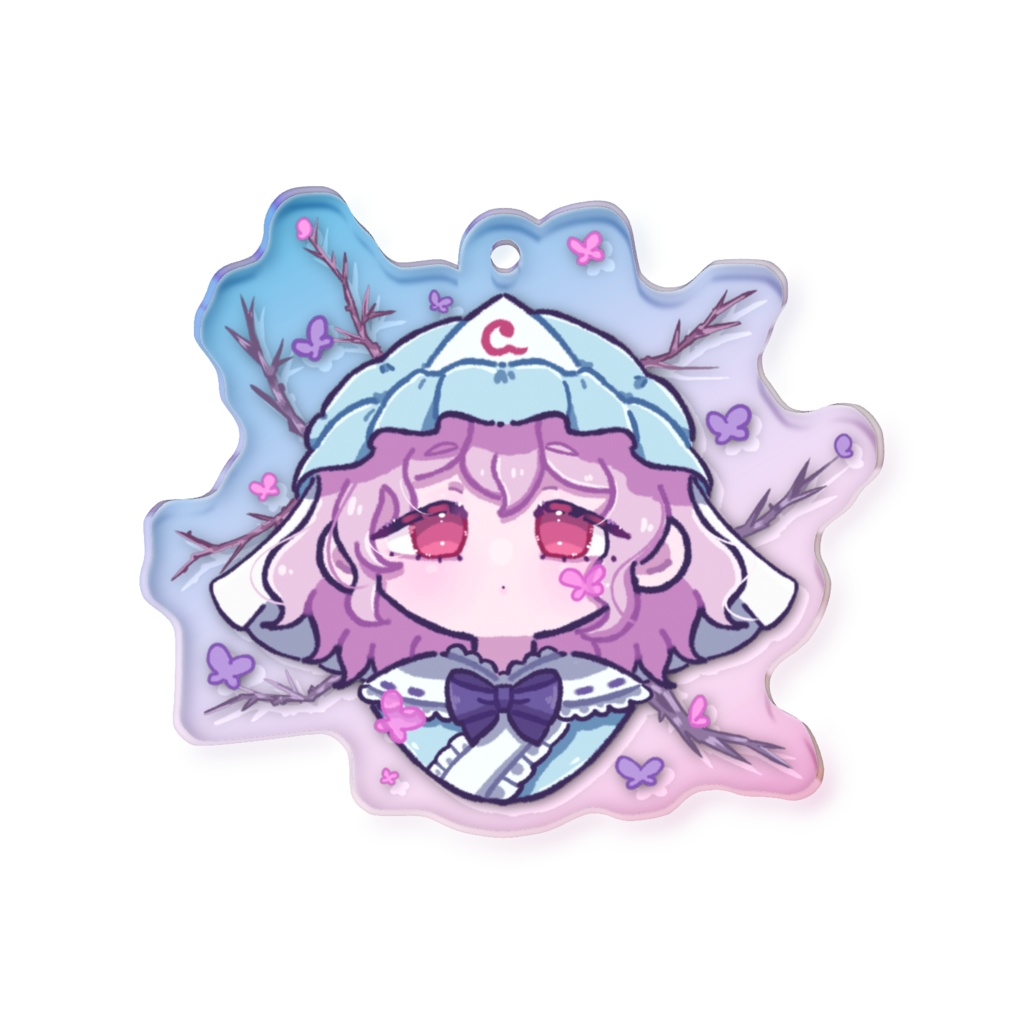 東方Project 西行寺幽々子 オーロラアクリルキーホルダー 50 × 50mm
