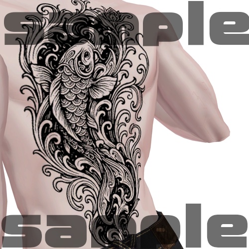 【刺青/タトゥー/模様】鯉の滝登り