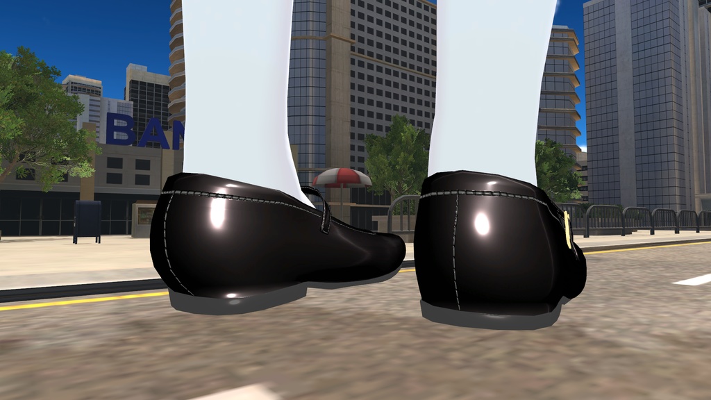 【こまどアバター・桔梗・白猫のライム・フローレン専用】ストラップシューズとフリルドレス「アルギュ・ノワール」