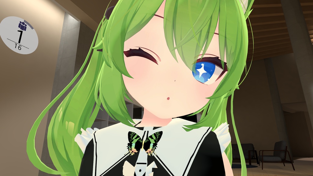 【こまどアバター・桔梗・白猫のライム・フローレン専用】ストラップシューズとフリルドレス「アルギュ・ノワール」