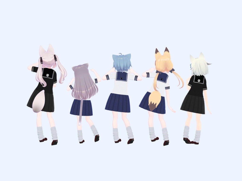 【こまどアバター(+ライムちゃん)・桔梗ちゃん専用】ローファーと安易なセーラー服+ルーズソックス