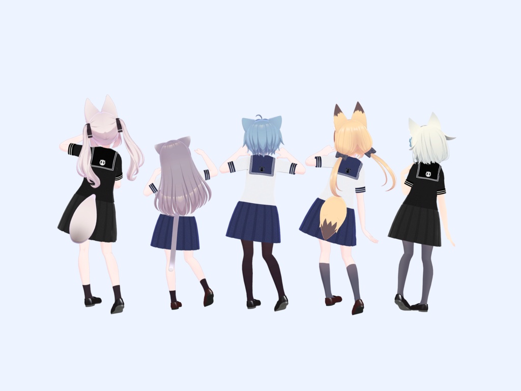 【こまどアバター(+ライムちゃん)・桔梗ちゃん専用】ローファーと安易なセーラー服+ルーズソックス