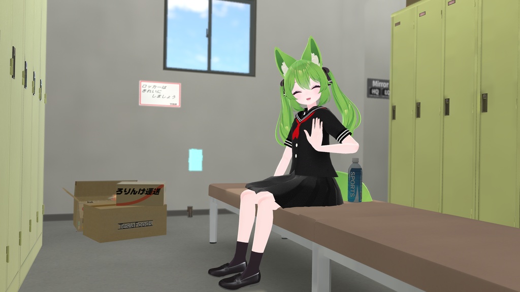 【こまどアバター(+ライムちゃん)・桔梗ちゃん専用】ローファーと安易なセーラー服+ルーズソックス