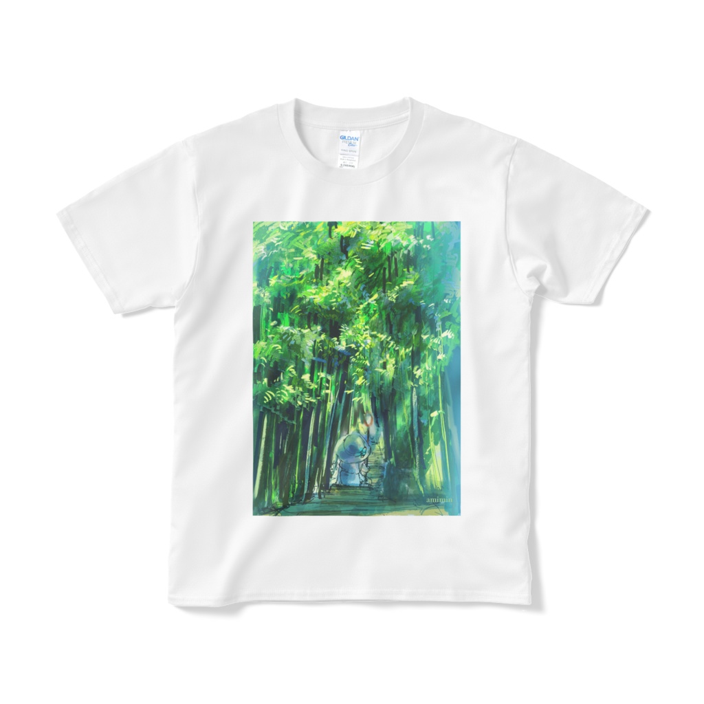 竹林と少女Tシャツ