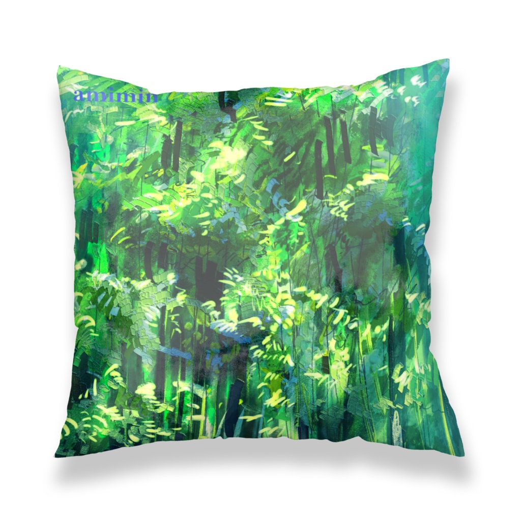 竹林の中の少女 クッションカバー