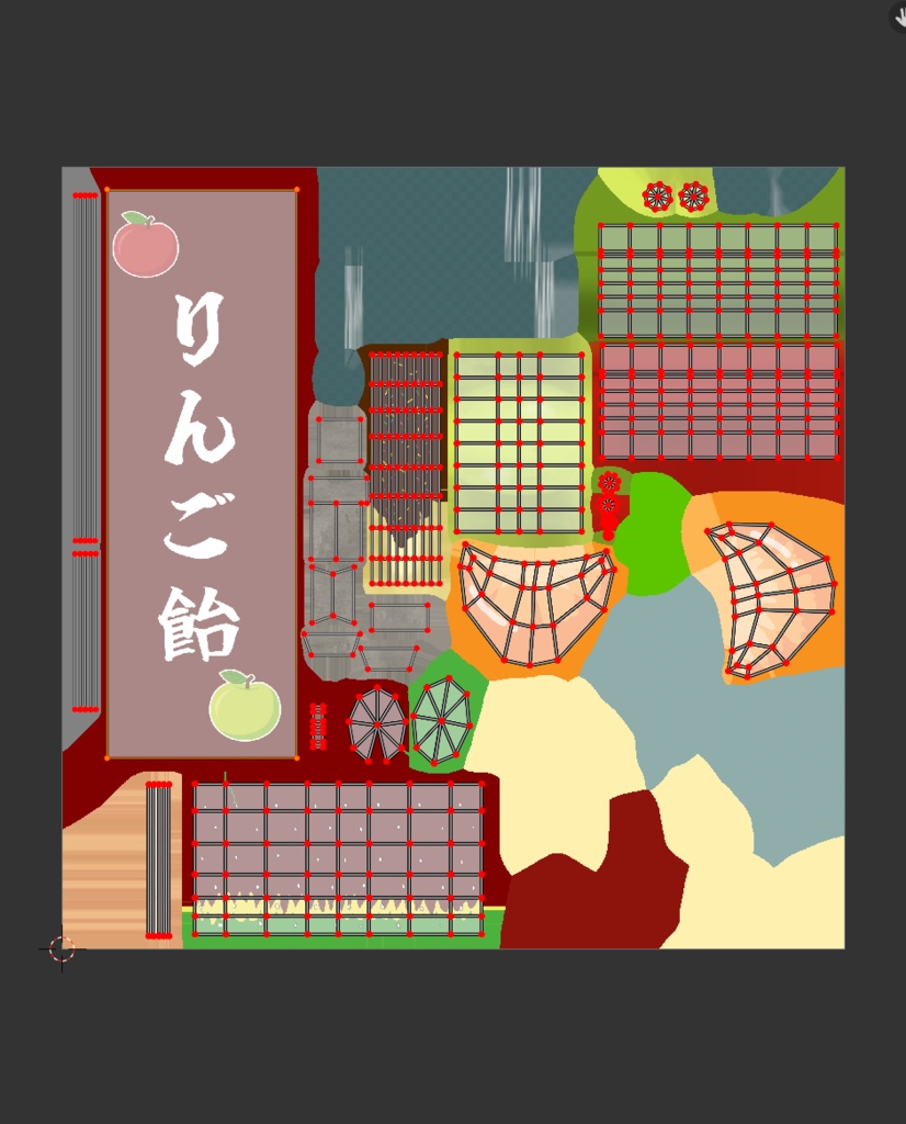 夏祭り屋台セット【りんご飴】3Dモデル