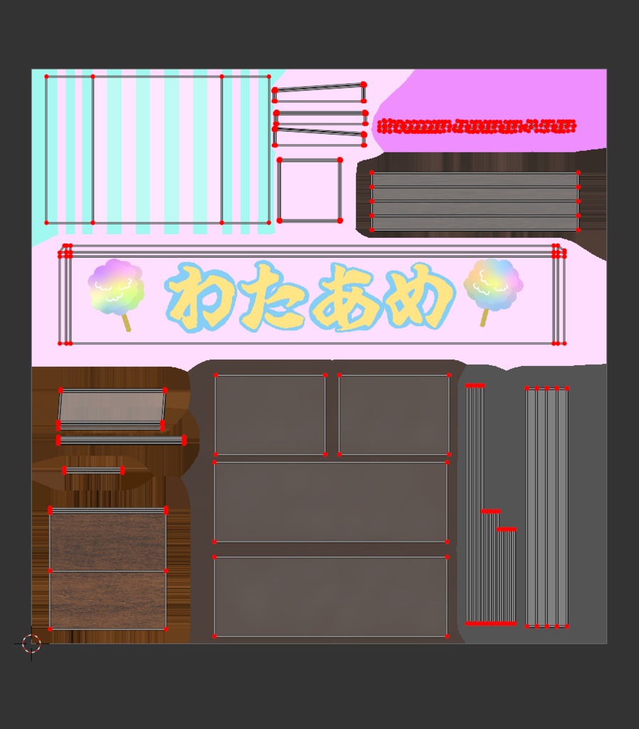 夏祭り屋台セット【わたあめ】3Dモデル