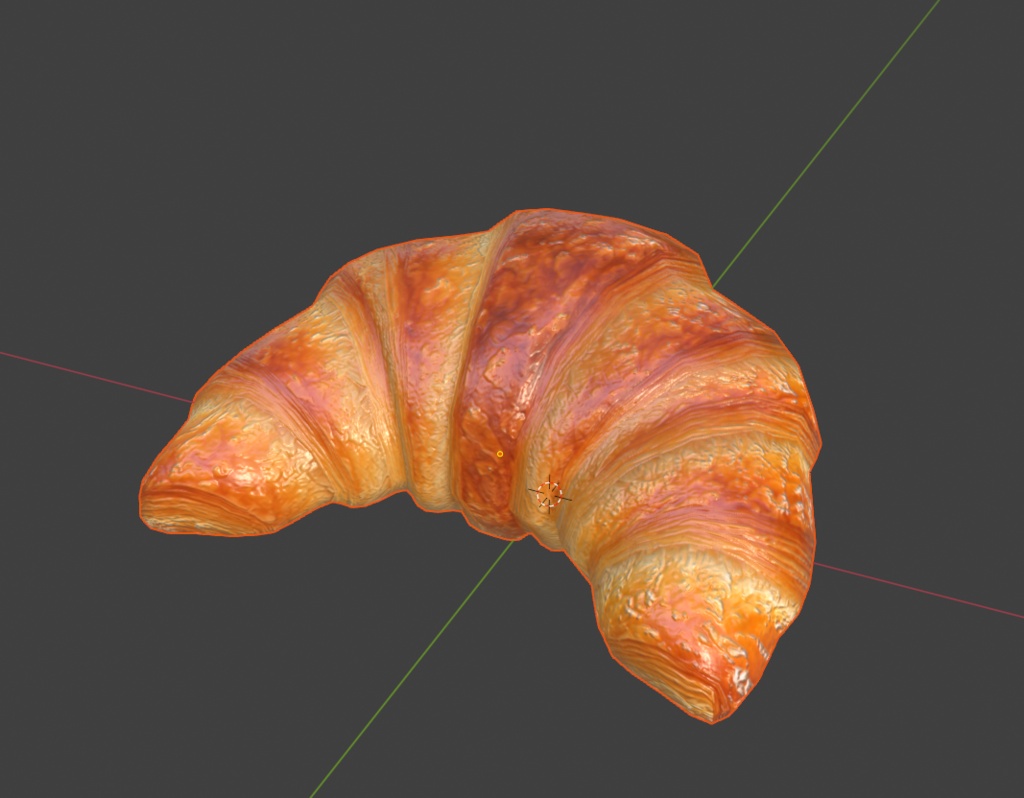 カフェのパン&スイーツ 3Dモデルセット【クロワッサン・スコーン・マフィン・フルーツタルト・シュークリーム】