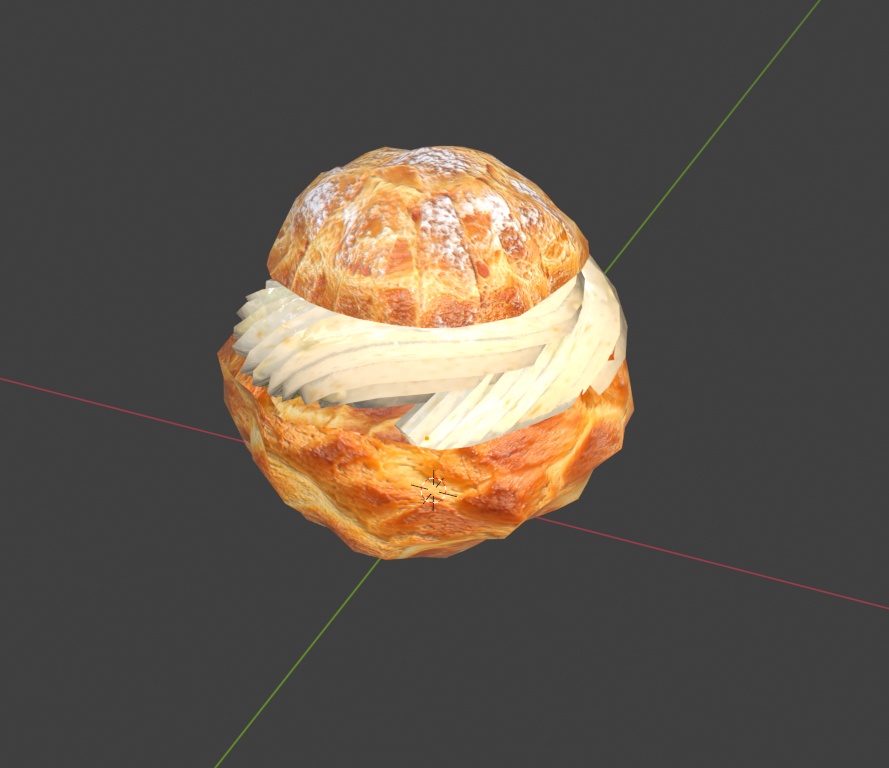 カフェのパン&スイーツ 3Dモデルセット【クロワッサン・スコーン・マフィン・フルーツタルト・シュークリーム】