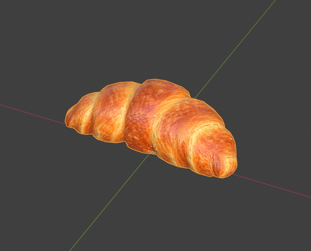 カフェのパン&スイーツ 3Dモデルセット【クロワッサン・スコーン・マフィン・フルーツタルト・シュークリーム】