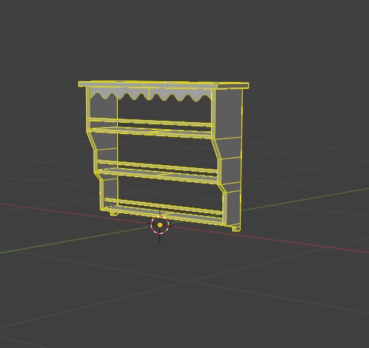 【3Dモデル】アンティーク木製棚 5点セット|カフェ・ショップ・店舗家具【FBX】
