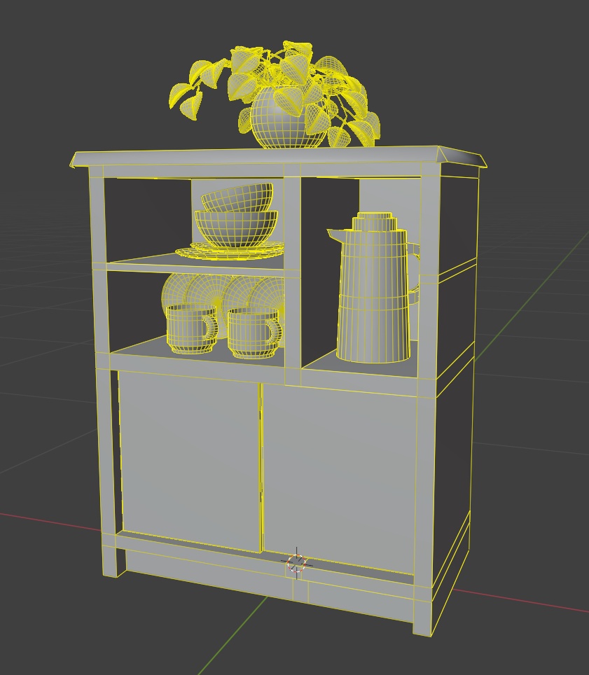 【3Dモデル】ローポリ風 家具&インテリア小物セット|FBX