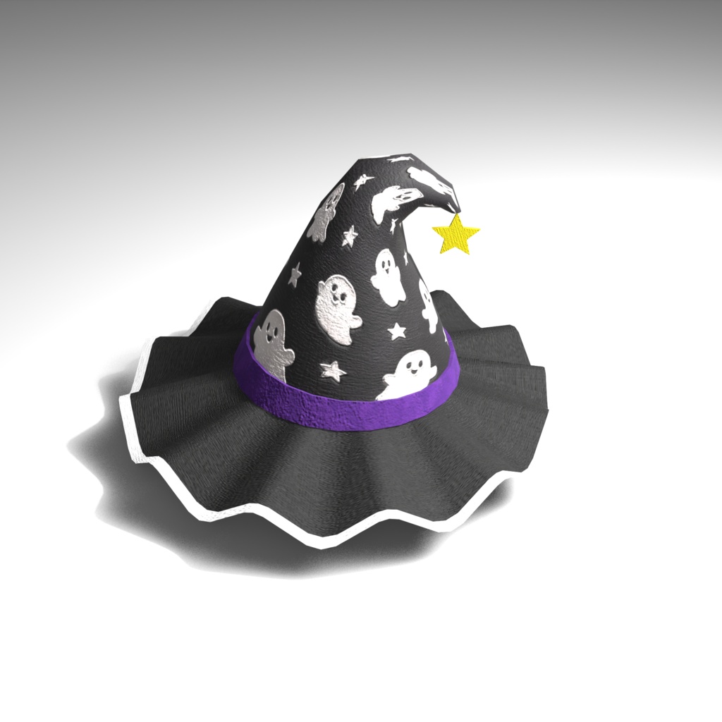 【3Dモデル】ハロウィン魔女の帽子 12種類セット|かわいい・ローポリ風・ハロウィン飾り