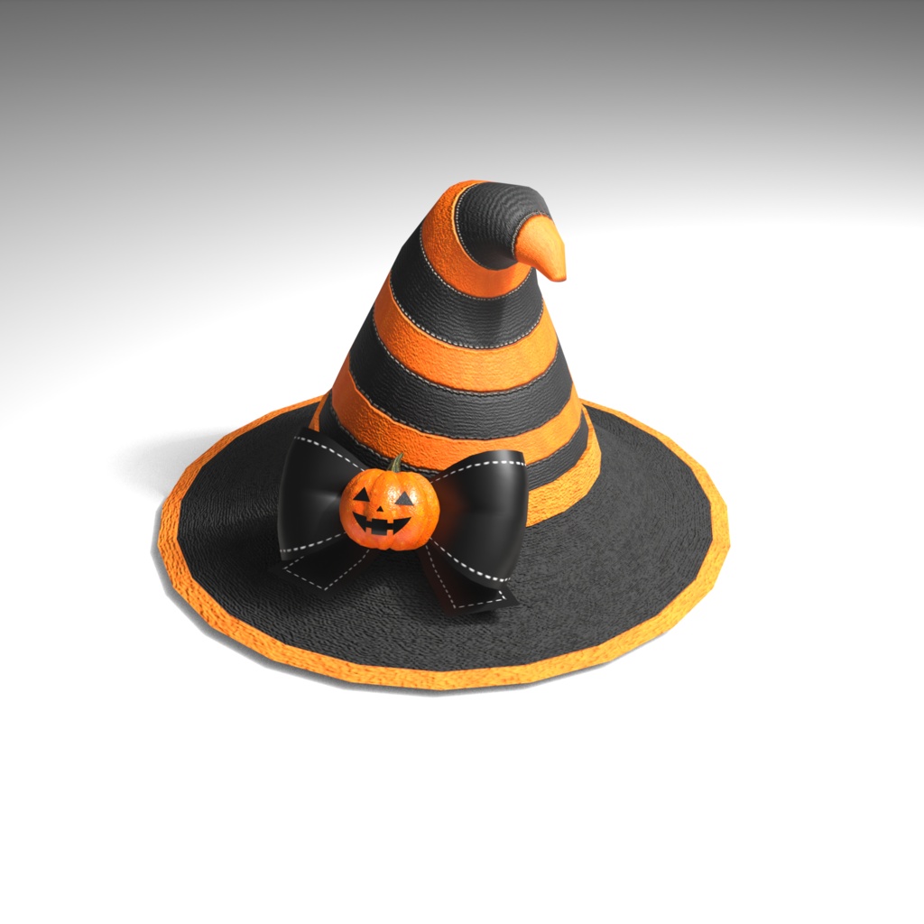 【3Dモデル】ハロウィン魔女の帽子 12種類セット|かわいい・ローポリ風・ハロウィン飾り