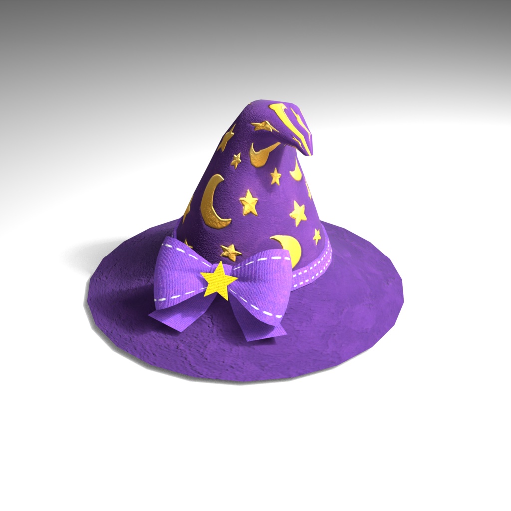 【3Dモデル】ハロウィン魔女の帽子 12種類セット|かわいい・ローポリ風・ハロウィン飾り