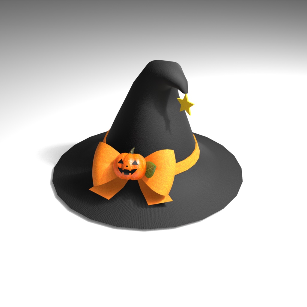 【3Dモデル】ハロウィン魔女の帽子 12種類セット|かわいい・ローポリ風・ハロウィン飾り