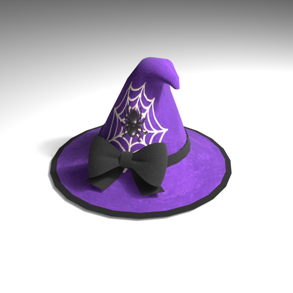 【3Dモデル】ハロウィン魔女の帽子 12種類セット|かわいい・ローポリ風・ハロウィン飾り
