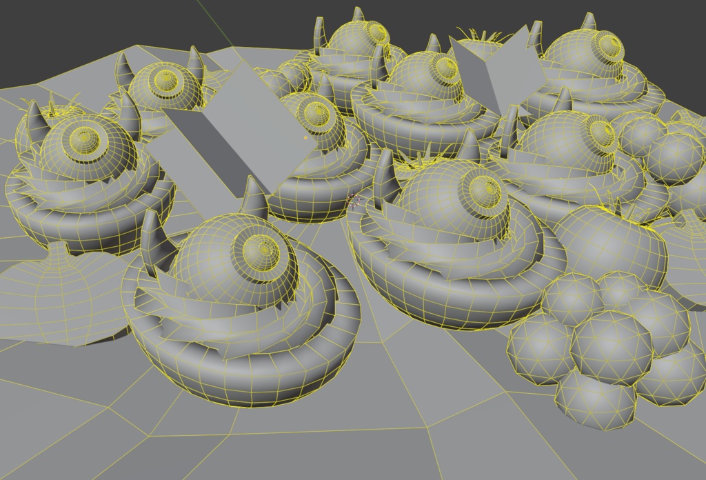 【3Dモデル・FBX】かわいい目玉のハロウィンサラダ|ハロウィン料理・背景小物