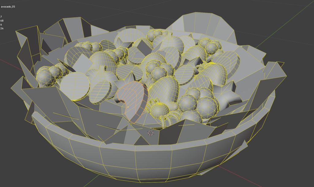 【3Dモデル・FBX】おばけのハロウィーンパーティーサラダ|かわいい野菜とカボチャの飾り付き