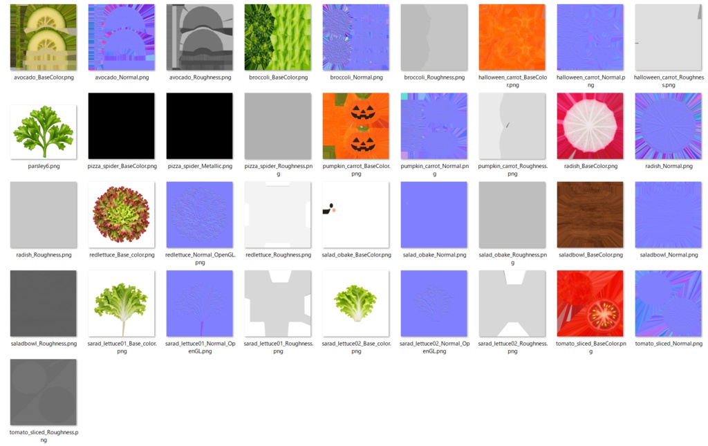 【3Dモデル・FBX】おばけのハロウィーンパーティーサラダ|かわいい野菜とカボチャの飾り付き