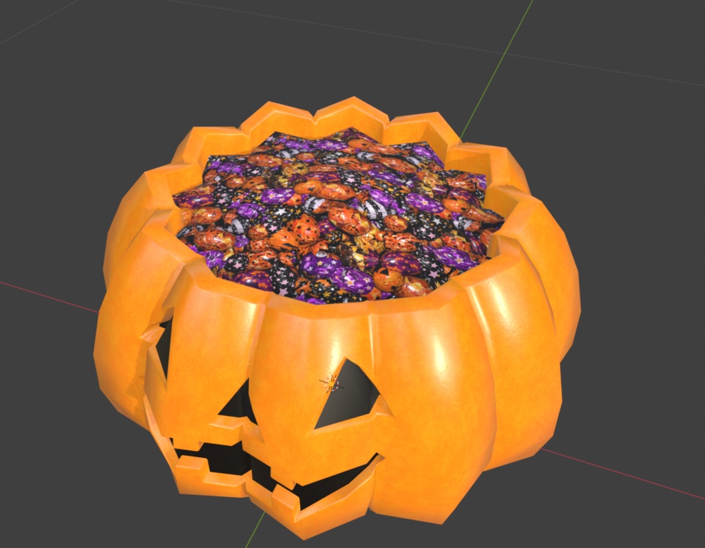 【3Dモデル・FBX】ハロウィン キャンディーポット&お菓子セット|かぼちゃ・おばけ・黒猫・キャンディ