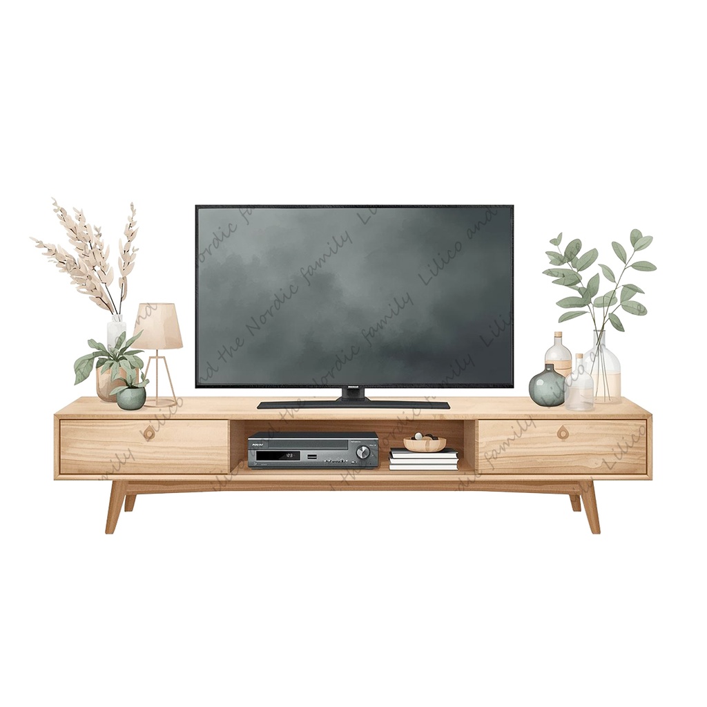 Lilico's familyの北欧インテリア-Living room クリップアート12点|背景透過PNG・商用OK・SNS&ブログに最適!