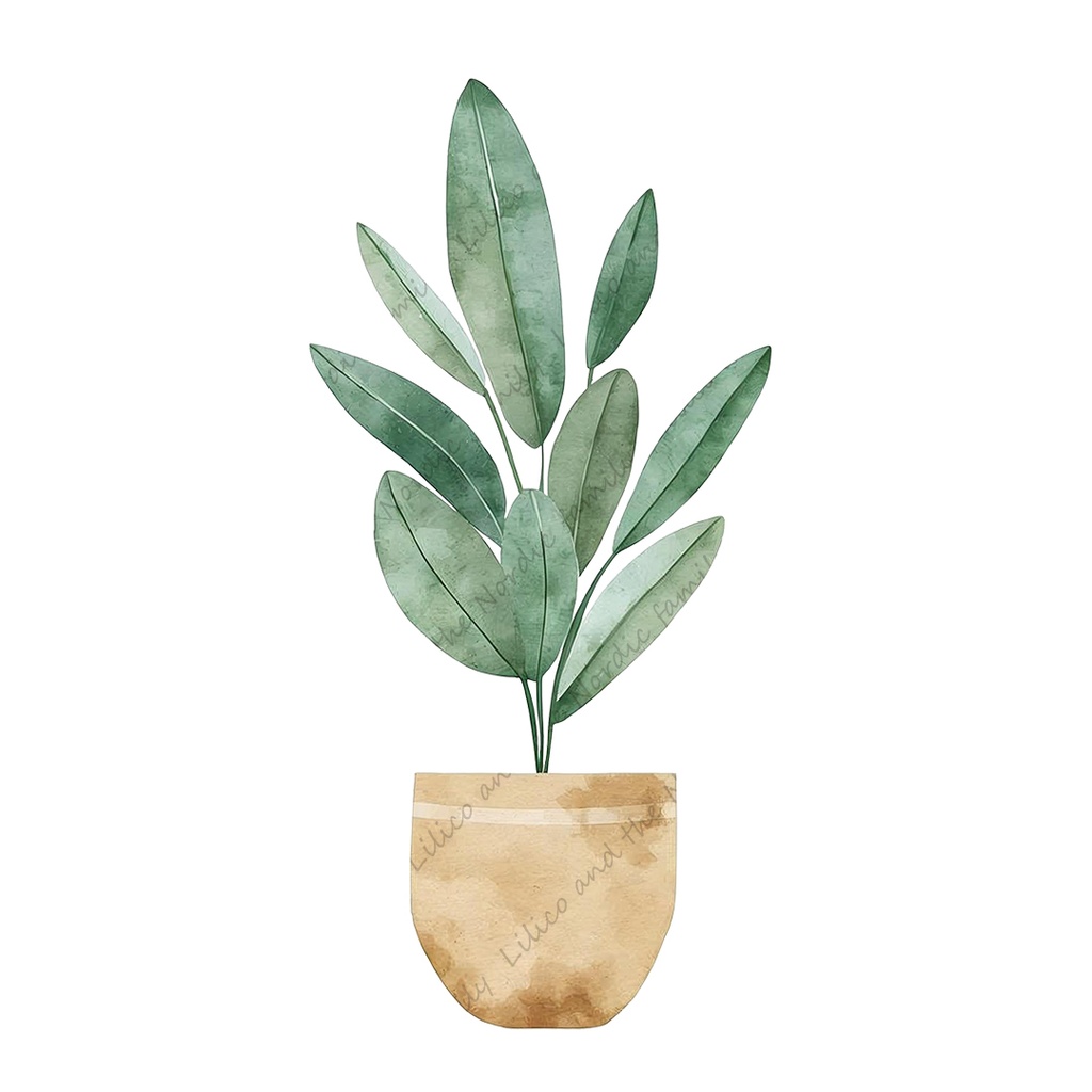 Lilico's familyの北欧インテリア-Living room クリップアート12点|背景透過PNG・商用OK・SNS&ブログに最適!