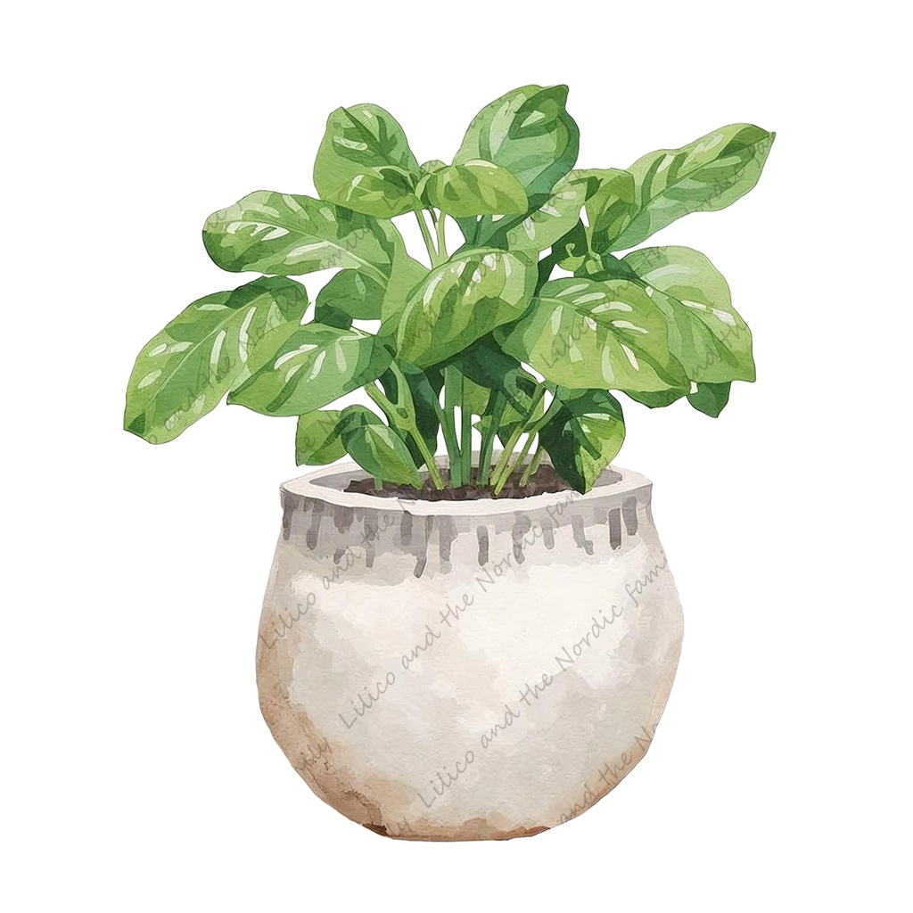 Lilico's familyの北欧インテリア-Living room クリップアート11点|背景透過PNG・商用OK・SNS&ブログに最適!