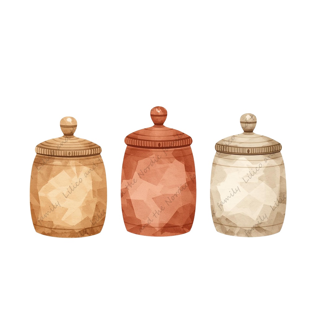 Lilico's familyの北欧インテリア-Living room クリップアート11点|背景透過PNG・商用OK・SNS&ブログに最適!