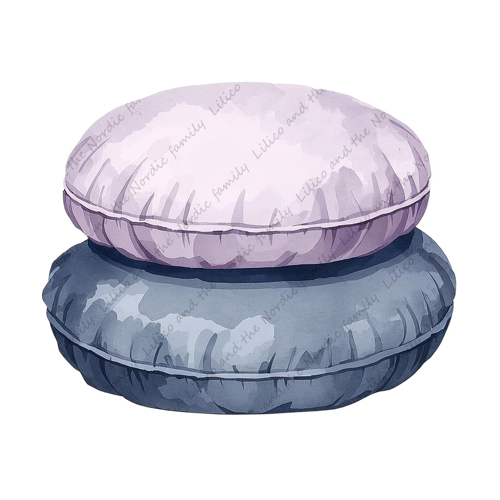 Lilico's familyの北欧インテリア-Bed room クリップアート10点|背景透過PNG・商用OK・SNS&ブログに最適!