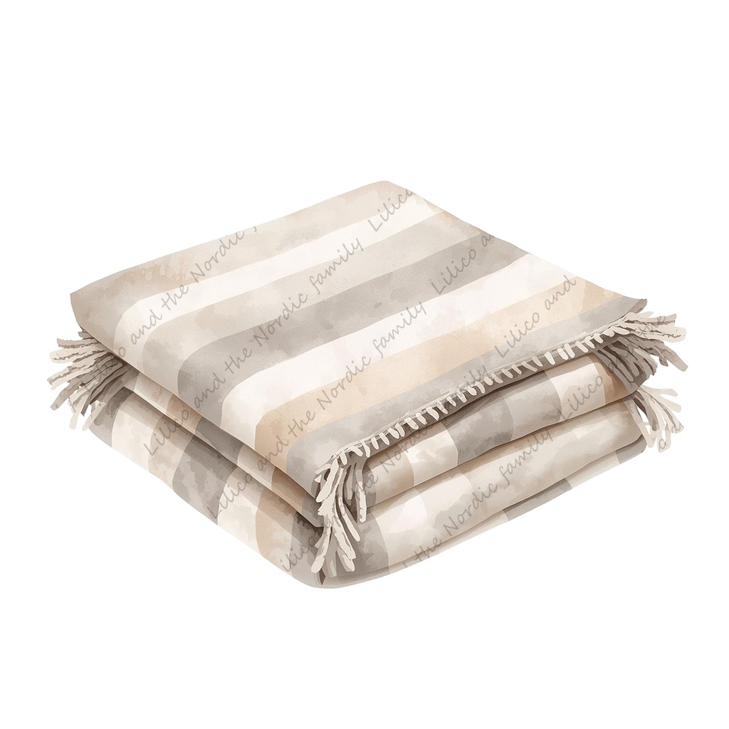 Lilico's familyの北欧インテリア-Bed room クリップアート10点|背景透過PNG・商用OK・SNS&ブログに最適!